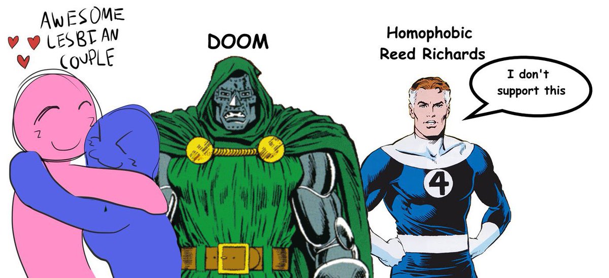 TheRealFNDrDoom's tweet photo. always remember doom supports gay rights unlike a stretchy bitch https://t.co/5ZSMw46pWe
