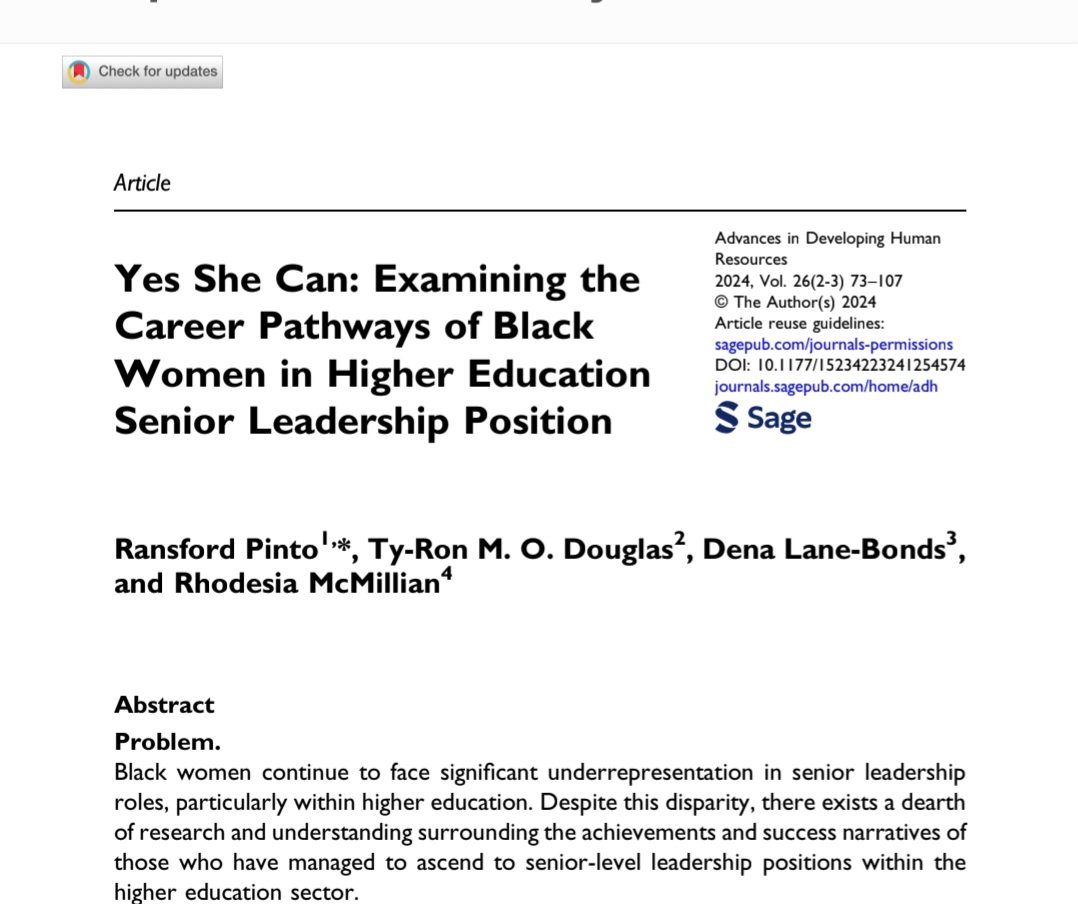 🚨New pub alert🚨 So happy this is finally out! 🙌🏾 It was an honor to work with Dr. Ransford Pinto, Dr. <a href="/DrTyDouglas/">Dr. Ty Douglas</a> , and Dr. <a href="/drrhodesia/">Rhodesia Akousa McMillian</a>. Check out the manuscript! #YesSheCan