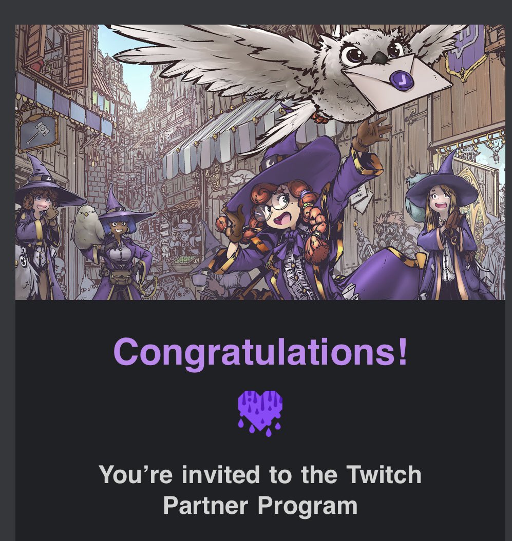 casscage_'s tweet photo. I did it.. I got TWITCH PARTNER!! 

Thank you all for the support and believing in me ❤️ https://t.co/3iMKEK4EY9