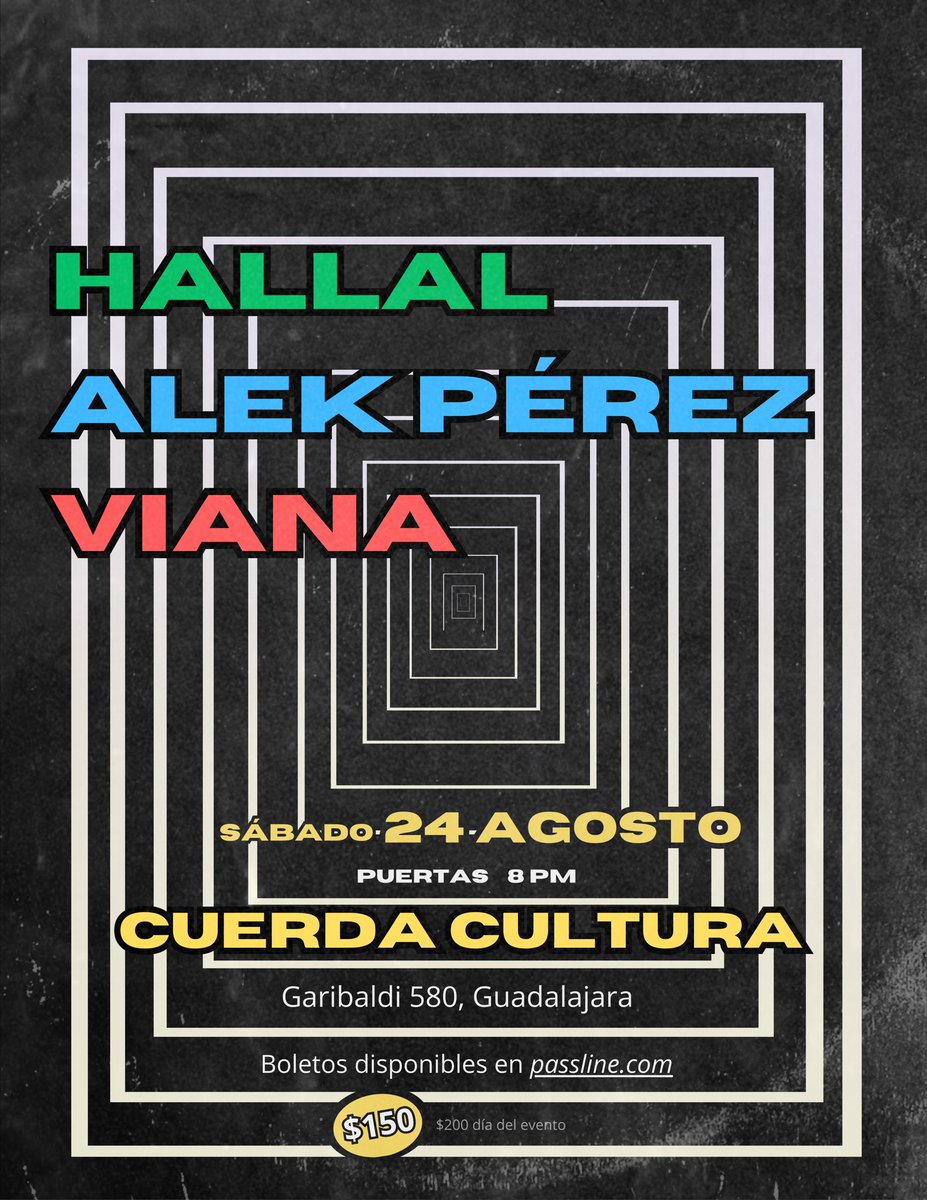 hallal____'s tweet photo. ¡Nos vemos este sábado, Guadalajara! 🎇 ¿Ya tienes tus boletos? 🎫🎫🎫 Disponibles aquí: https://t.co/sPZdbt7Xc9 https://t.co/csy409Dw83