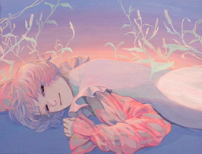 #クリエイターさんの夜っぽい作品が見たい明けない夜と終わらない朝極夜と白夜をテーマに描きました 