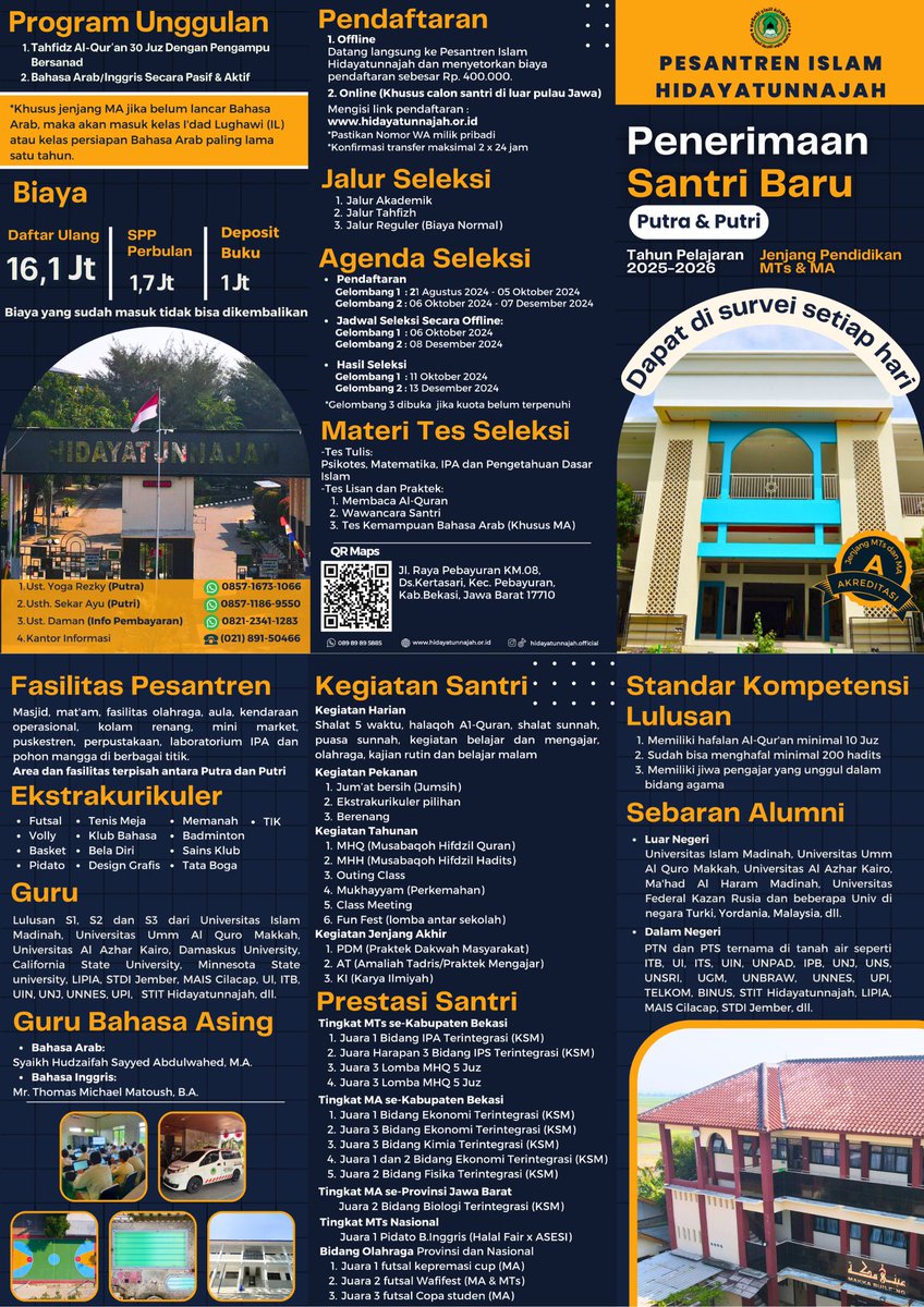 haen_official's tweet photo. Telah dibuka PSB (Penerimaan Santri Baru) Pesantren Islam Hidayatunnajah 
Daftarkan segera!
https://t.co/TbIbHCiC3s
Informasi lebih lanjut
Contact person putra:
📲 https://t.co/Tkl0javrQr
Contact person putri:
📲 https://t.co/l1jWA7XXT6 https://t.co/3xTZRRcDSo