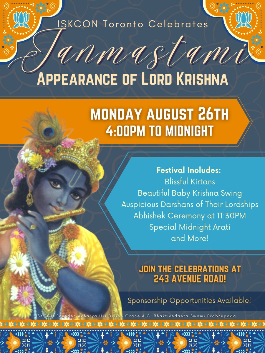 visit torontokrishna.com for more information