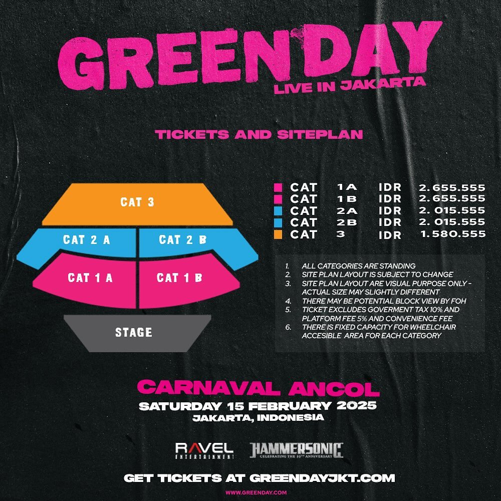 CorporateTT's tweet photo. OPEN JASTIP / GREENDAY LIVE IN JAKARTA 15 FEBRUARI 2025 !!!  
350K/Tix 
       
✅No DP      
✅Pakai Data Sendiri    
✅Free For Booking Order 
✅Bayar Ketika dapat 
✅Slot Terbatas

#greenday #greendayinjkt #jastip #jaswar #tiket #konser #ancol https://t.co/8VAnD81v1i