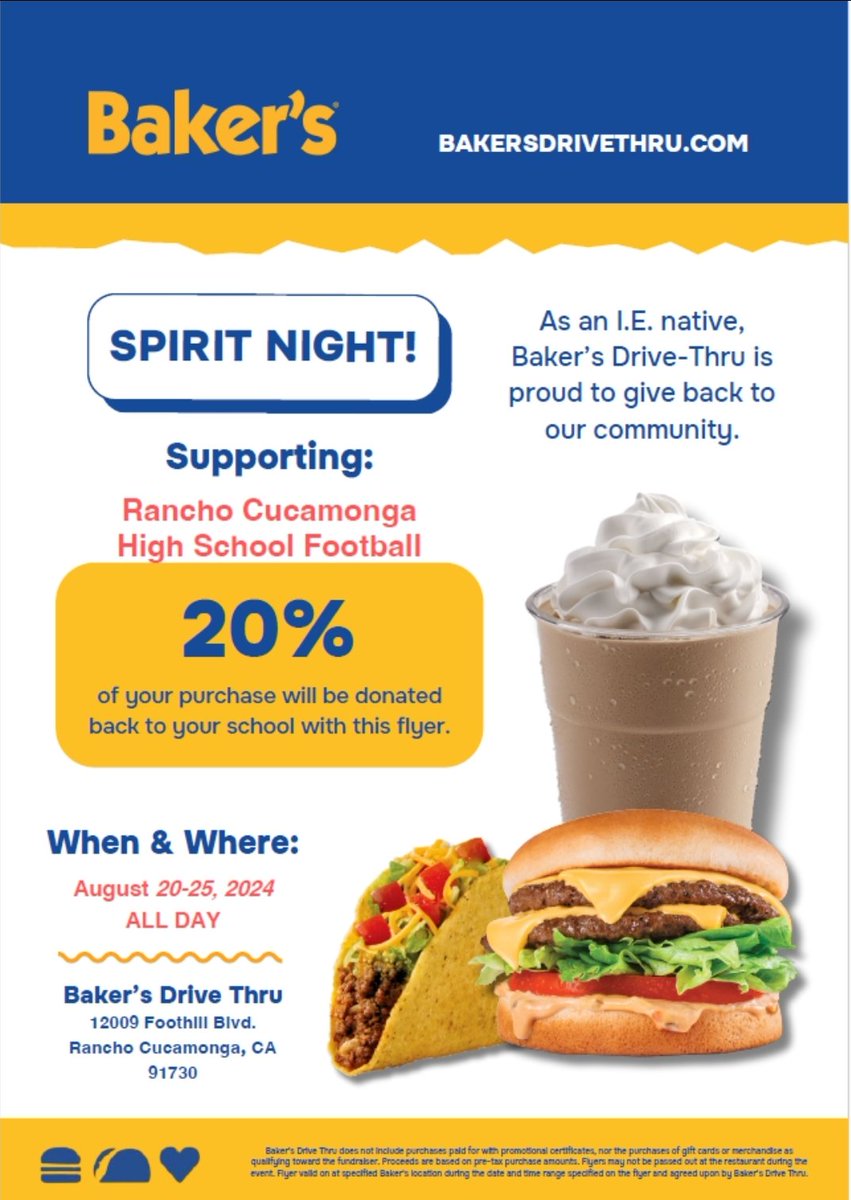 <a href="/RCHS_4TH_QTR_/">RCHS 4th Qtr. Booster</a> 

Bakers is doing a week long fundraiser for our <a href="/RCHSCougarsFB/">RCHS Football</a>  program! If you are in the area, please visit the location on the flyer and please say you are with RCHS Football! 
Thank you in advance! We appreciate your support!  💜🏈💜