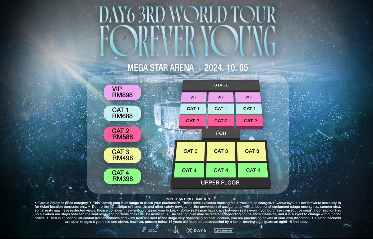 WTS
DAY6 3RD WORLD TOUR IN KL
VIP Row A 5X Left side near middle
1ticket

RM1200
Dm me 
#DAY6inKL