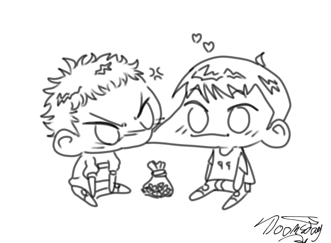 Doomsday_1988's tweet photo. Tets is hungry for some Kaneda (I WROTE 99 INSTEAD OF PP ON KANEDA'S SHIRT AND DIDN'T REALIZE UNTIL POSTING THIS. WERE NOT GONNA TALK ABOUT IT I'M JUST STUPID) #kaneda #tetsuo #DOOMZ #gay #homo #akira #akira1988 #homosexual #lgbtq #lgbt #アキラ #chibi #doodle #silly #kanetetsu https://t.co/tYGk6X81rD
