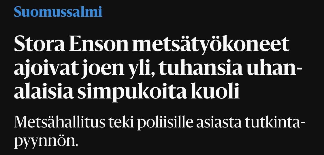 tompzoni's tweet photo. jos ”maailman paras metsänhoito” tappaa tuhansia uhanalaisia eläimiä niin puhutaanko muualla miljoonista?

toki tää täysi luonnosta piittaamattomuus taitaa olla enemmän serkunnussijoiden läänin ongelma kuin koko suomen eli #vainkainuujutut https://t.co/nyDBPupXKL
