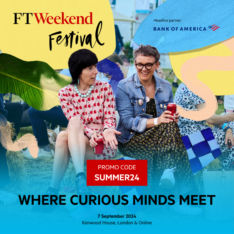 ftlive's tweet photo. FT Weekend Festival is back at Kenwood on 7 September!
Book your pass to London's cleverest festival and save £24 using the promo code SUMMER24