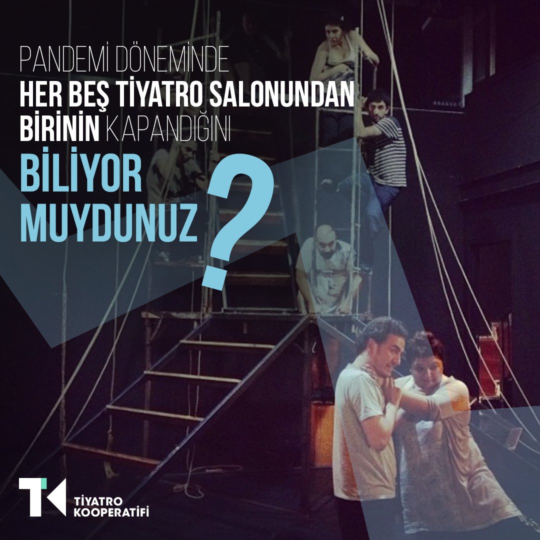 TiyatroKoop's tweet photo. Veri Kaynağı’na göre 2019-2020 sezonunda her beş tiyatro salonundan biri kapanırken tiyatro seyircisi ise %43,1 azaldı.

Pandemi, deprem gibi majör kriz anlarında sanat, toplum için en büyük iyileştirici güç olurken aynı zamanda da en çok olumsuz etkilenen alanlardan oluyor.

Bu kriz anlarında Devlet, Şehir ve Belediye Tiyatroları gibi kamu kaynaklarıyla finanse edilen tiyatroların dışında kalan özel tiyatroların korunması, ayakta kalmaya devam edebilmesi için yasal statünün değiştirilmesi gerektiğini yineliyoruz.

Tiyatro Kooperatifi olarak, özel tiyatroların ekonomik, sosyal ve hukuki açıdan güçlenmesi, ayakta kalabilmesi ve sürdürülebilir hale gelmesi için taleplerimizi iletmeye ve sesimizi duyurmaya devam edeceğiz.

📷 @kadikoyemek

Kaynak: https://t.co/KntO0gHcXk
