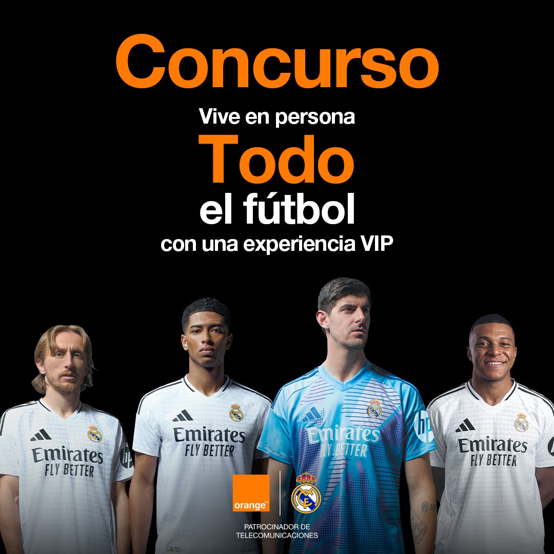 orange_es's tweet photo. ¡¡¡CONCURSO!!! ⚽ En Orange lo tenemos TODO: vive una experiencia VIP con el @realmadrid, tour exclusivo por el Bernabéu y entradas VIP para el partido del 22/09 🎟️

✅ Síguenos
🔁 RT
💬 Menciona a tu amigo madridista y dinos por qué merece ganar + #TodoelFutbolconOrangeTV https://t.co/hO1fHqw42Y