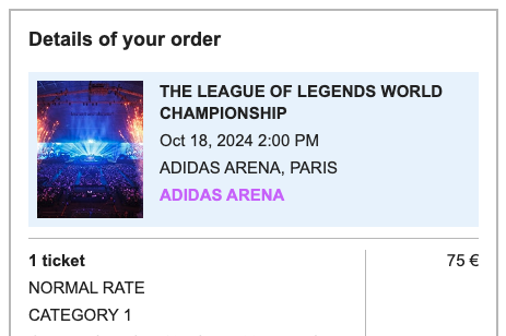 Ha costado (bastante) tiempo y dinero, pero let's gooo! Los bots comprando tickets no han podido conmigo esta vez 😂 <a href="/lol_es/">League of Legends ES</a> #Worlds2024