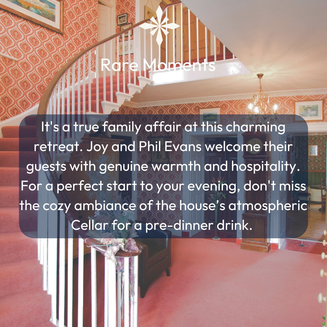 A true family affair where Joy and Phil Evans welcome guests with warmth and care. Don't miss the hidden gem of their atmospheric Cellar—perfect for a cozy pre-dinner drink in an idyllic setting. 🍷✨ #HiddenGems #RarebitsRetreat
