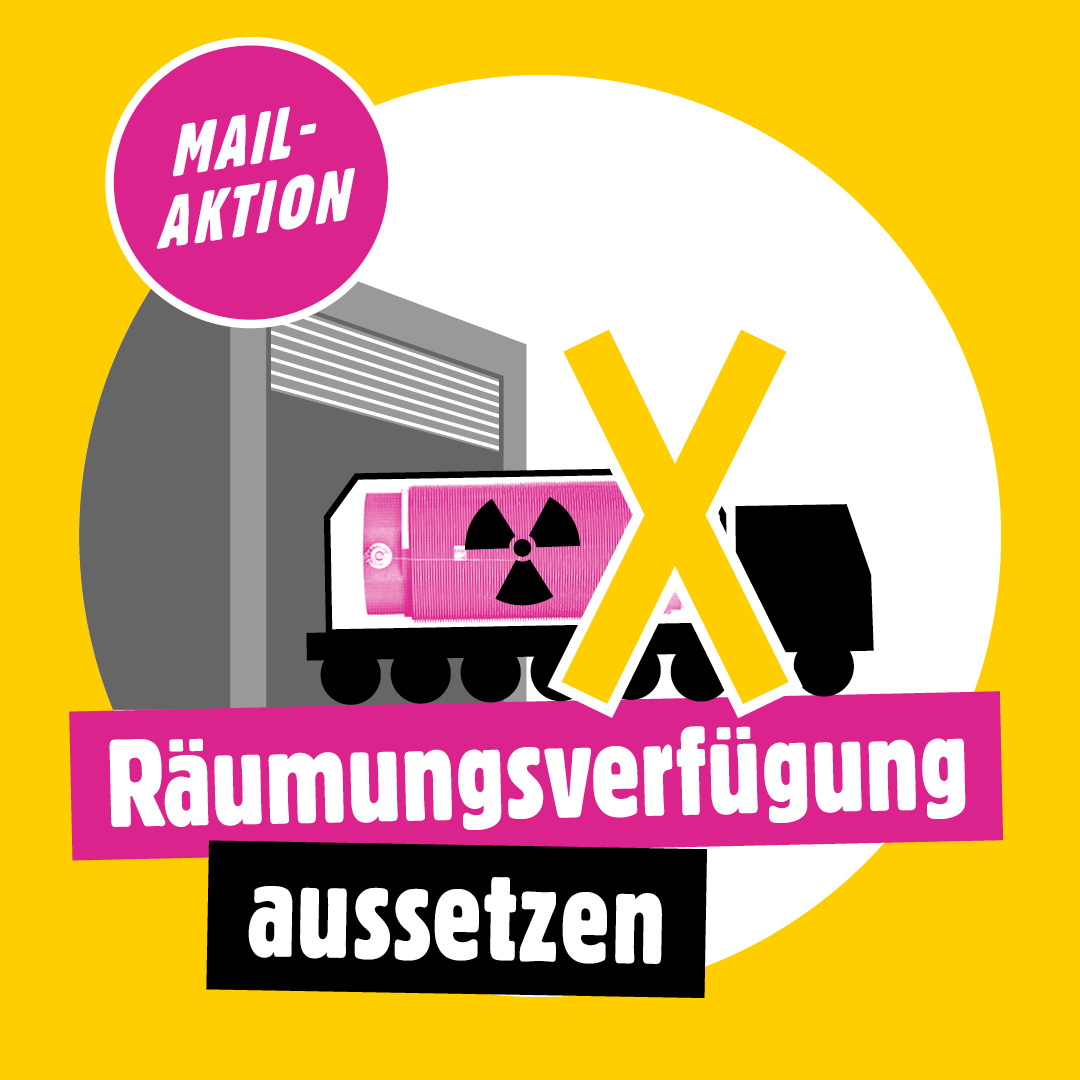 ausgestrahlt's tweet photo. Unser Gutachten hat gezeigt, wie gefährlich die 152 drohenden #Castor*transporte von #Jülich nach #Ahaus für die Bevölkerung sein können! Hilf, sie zu verhindern! 

Fordere die NRW-Landesregierung auf, die Räumungsverfügung auszusetzen: https://t.co/9vPWvhTocQ

#Atommüll https://t.co/HFByIqfj6F