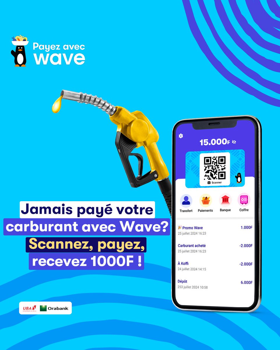 wave_ci's tweet photo. Du 1er au 31 août, fais un PREMIER paiement de carburant d’au moins 2.000 FCFA , dans l’une de nos stations partenaires à Abidjan et  reçois 1.000 FCFA de bonus !!! 
#TotalEnergy #Shell #225Petroleum #AfriquOil #IDC #IvoireWin #OlaEnergy #PetroIvoire https://t.co/XQ1QkvmBiY