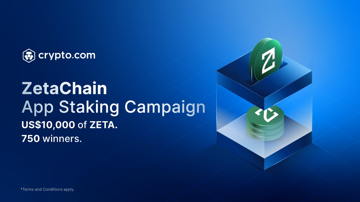 Put your $ZETA balance to work and be rewarded for it!

💡 Simply stake at least US$100 of ZETA on-chain to win from a US$10,000 ZETA reward pool
🎁 The top 750 participants will be rewarded

📆 Now - 13 Oct

📝 T&amp;Cs apply

Check It Out 👉 crypto.com/events/zetacha…