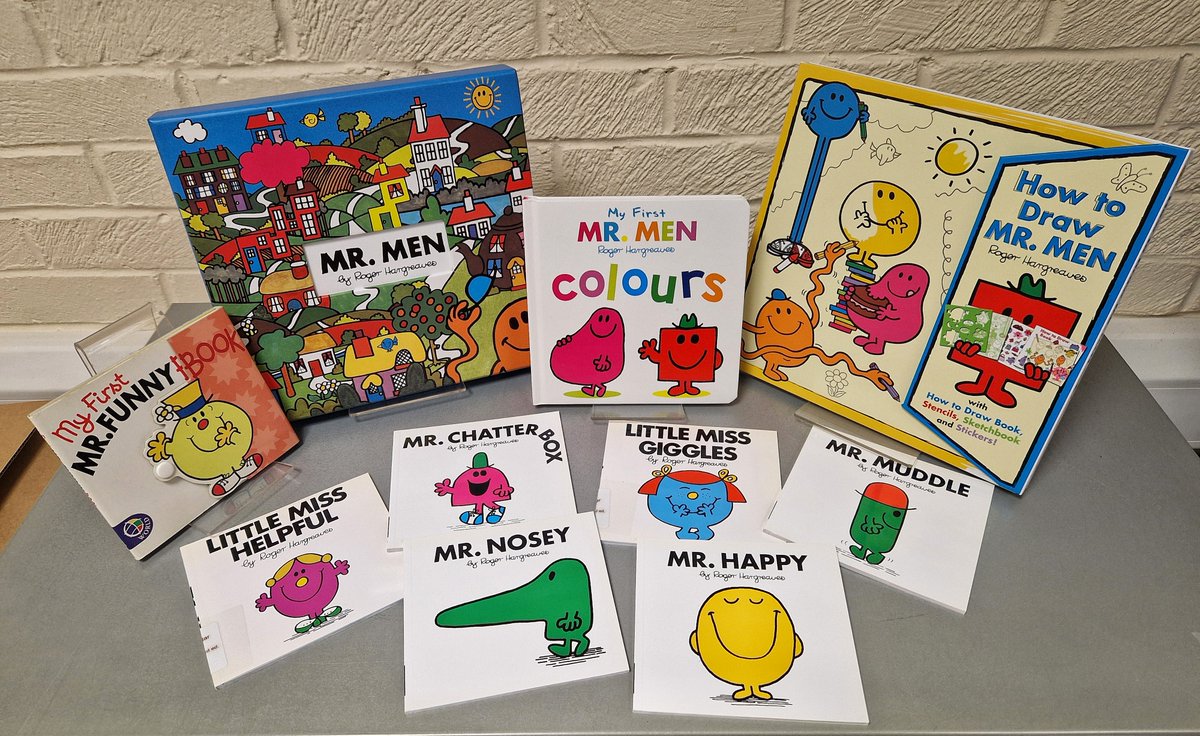 HarperCollinsUK's tweet photo. Starting with the publication of Mr Tickle in August 1971 and the publication of Little Miss Bossy in 1981, the Mr Men and Little Miss series spans over 50 years and has grown to over 90 characters. We have many of these characters in #HCarchive in a variety of books! https://t.co/ebK88FxaLQ