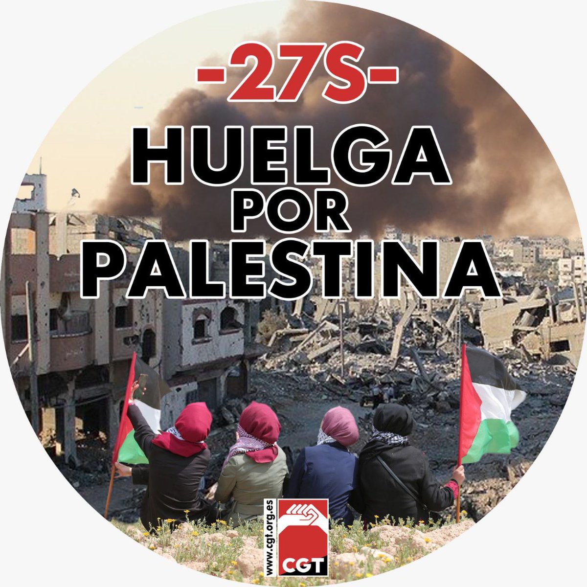 CGTARAGON's tweet photo. PALESTINA | #27S HUELGA por #Palestina

@CGT Participamos en una jornada de lucha por #Palestina, contra el gasto en armamento y por el fin del genocidio y el apartheid.

#HuelgaPorPalestina #freepalestine🇵🇸 #PalestinaLibre https://t.co/ci7yL9gCS9
