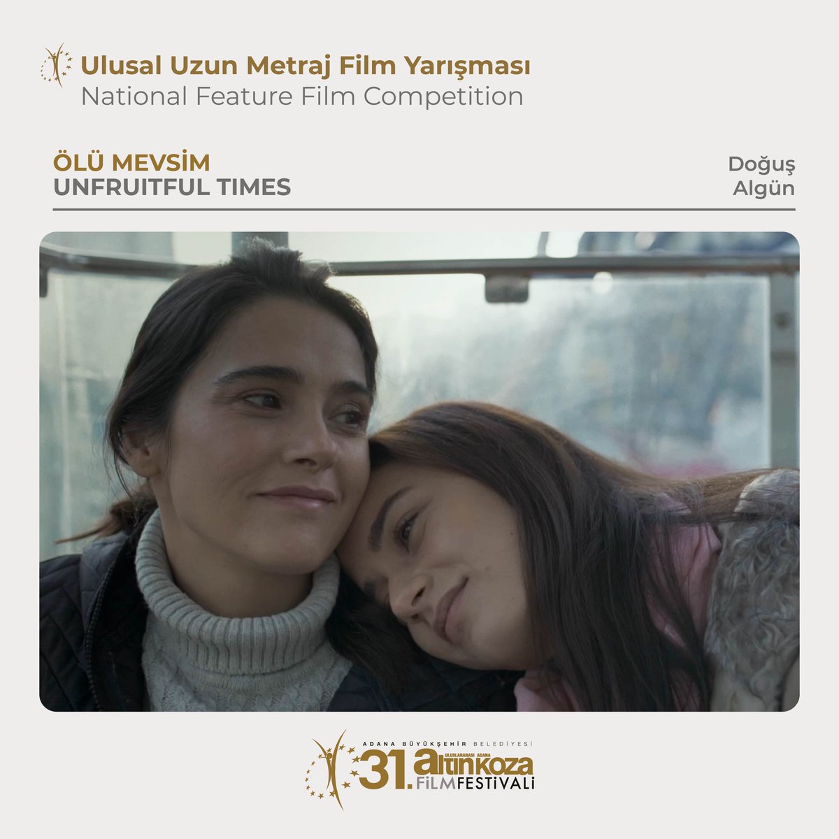altinkozaff's tweet photo. Doğuş Algün’ün yönettiği ÖLÜ MEVSİM, dünya prömiyeri ile 31. Uluslararası Adana Altın Koza Film Festivali’nin Ulusal Uzun Metraj Film Yarışması’nda. https://t.co/cDthWEH2tt