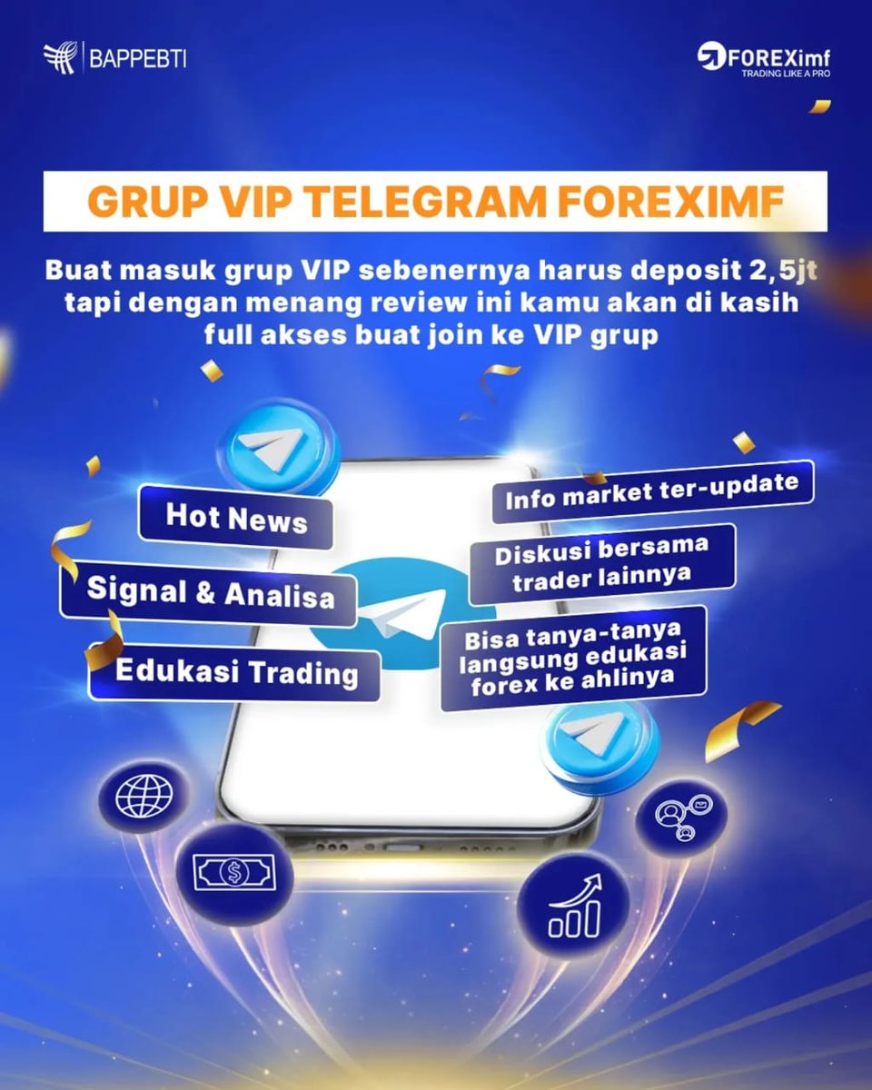 forex_imf's tweet photo. Mimin mau info event menarik nih
"Golden Review Battle"!

Hadiahnya bisa masuk grup VIP telegram FOREXimf!

Utk gabung grup VIP harusnya min deposit 2,5jt!
Tapi kalo menang event ini bisa join VIP dgn min deposit 140rb aja! 

Langsung ikut yuk Sobs!!

#QuickPro #tradingforex https://t.co/ZHUW3vzKoa