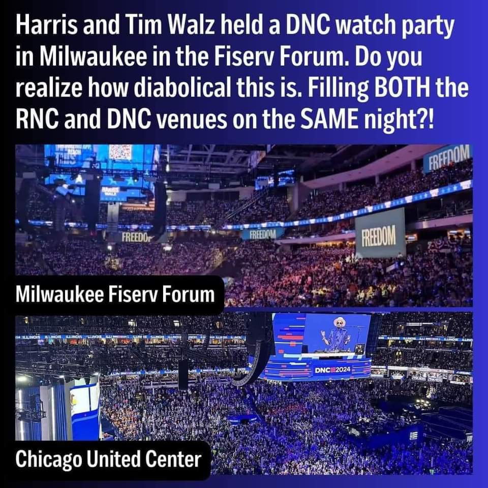 Akakery's tweet image. Is he done talking about crowd size yet? She won! #donthecon #DNC2024CHICAGO