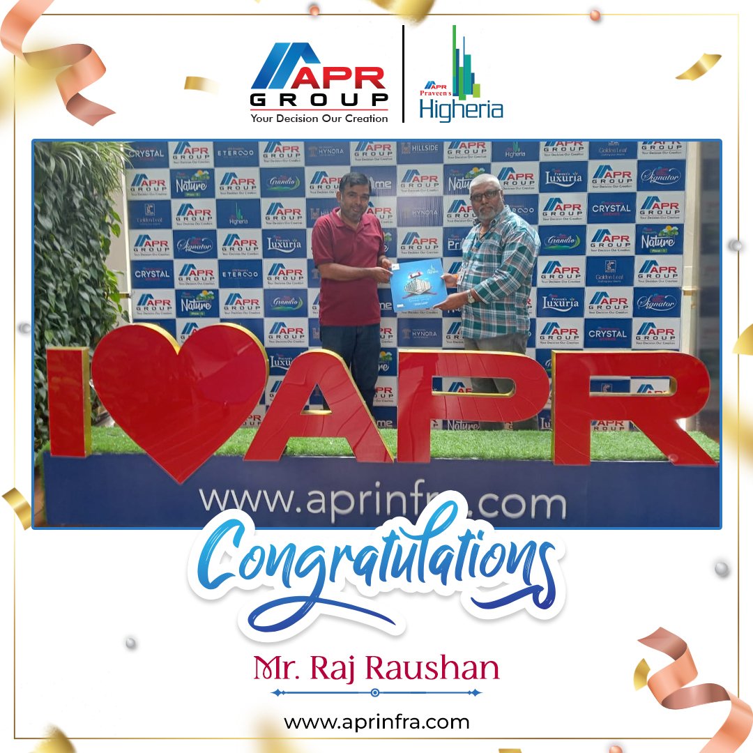 AprProjects's tweet photo. Welcome to your dream home at APR Higheria! Congrats to our newest homeowner in this serene, luxurious community.

Here’s to new beginnings and endless joy!

🌐 https://t.co/asYmeHb2zw
☎️ 91004 55505

#APR #APRGroup #APRProjects #APRHigheria #WelcomeToAPRFamily #LuxuryVillas https://t.co/InA5TsfsEj