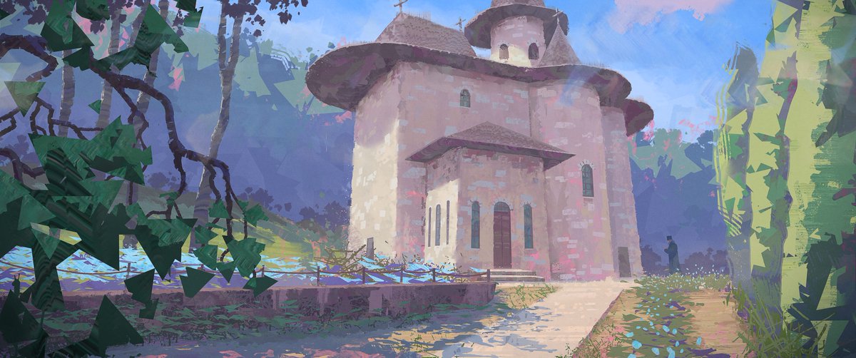 eugenpapen's tweet photo. Local monastery. 
#visualdevelopmentartist #backgroundartist #colorkeys #animation https://t.co/OcM4LA8xYC