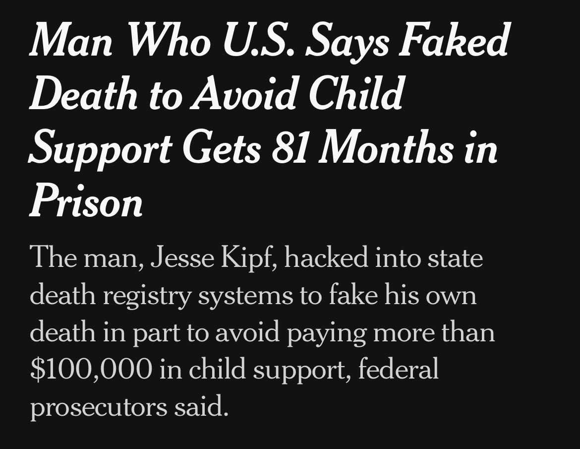 dgarnes's tweet photo. According to prosecutors, the man hacked into the Hawaii Death Registry System with the username and password of a doctor living in another state to create and certify his own death certificate.
  #divorce #childcustody #childsupport #alimony
https://t.co/HTXlaOVMYW https://t.co/xVgtSq9ZyP