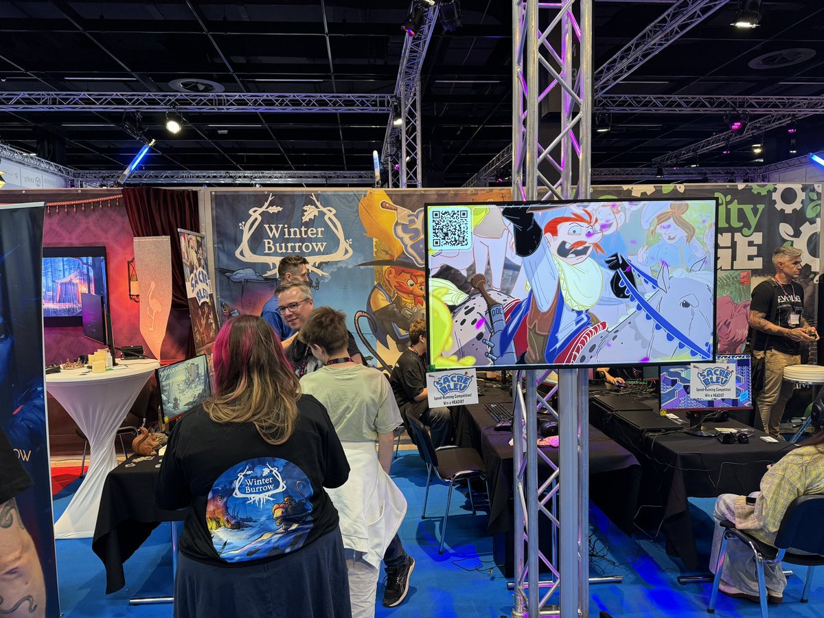 At gamescom? 

Come visit us at Booth 22 at the <a href="/IndieArenaBooth/">Indie Arena Booth</a> to play some Sacre Bleu and for the first time Winter Burrow! 

You can even win a headset if you set the best time in level 1 of Sacre Bleu!

There are also adorable mouse stickers but they won’t last!