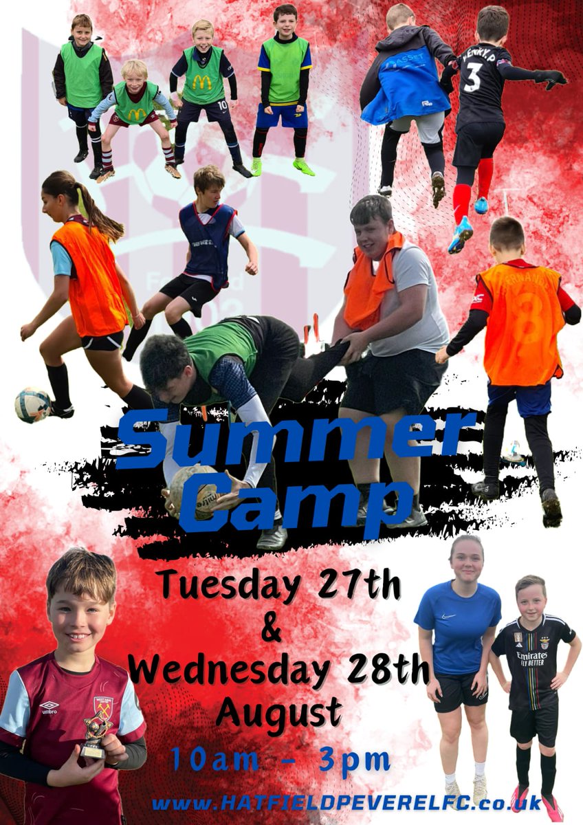 HPFC_1903's tweet photo. Still time to get booked on to our excellent Summer Camp taking place next Tuesday and Wednesday. Two days packed full of Football fun!
Book via our website; https://t.co/xUpGq6Ffb4 https://t.co/b0eniXTUBq