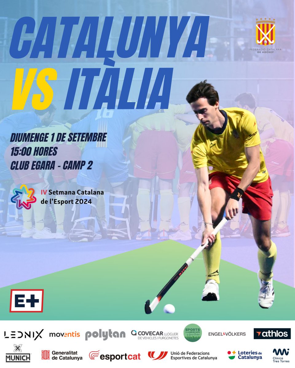 Federaciรณ Catalana de Hockey (@fcdehockey) on Twitter photo CATALUNYA๐ITรLIA
La selecciรณ catalana femenina i masculina de hockey s'enfrontaran de manera simultร nia a Itร lia en la ๐๐ ๐๐๐ญ๐ฆ๐๐ง๐ ๐๐๐ญ๐๐ฅ๐๐ง๐ ๐๐ ๐ฅ'๐๐ฌ๐ฉ๐จ๐ซ๐ญ
๐
Dg 1 de setembre
๐ 15 h
๐๏ธ Club Egara
๐๏ธ ENTRADA GRATUรTA
๐บ <a href="/esportplustv/">E+</a>
#SCE2024 CATALUNYA๐ITรLIA
La selecciรณ catalana femenina i masculina de hockey s'enfrontaran de manera simultร nia a Itร lia en la ๐๐ ๐๐๐ญ๐ฆ๐๐ง๐ ๐๐๐ญ๐๐ฅ๐๐ง๐ ๐๐ ๐ฅ'๐๐ฌ๐ฉ๐จ๐ซ๐ญ
๐
Dg 1 de setembre
๐ 15 h
๐๏ธ Club Egara
๐๏ธ ENTRADA GRATUรTA
๐บ <a href="/esportplustv/">E+</a>
#SCE2024