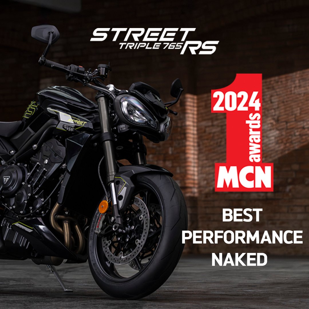 Back to back wins for the  Street Triple RS which has been awarded <a href="/MCNnews/">Motor Cycle News</a> Performance Naked of the Year. 

Judges praised its "performance and poise" that’s "just as happy as cruising along as it is crushing lap times"