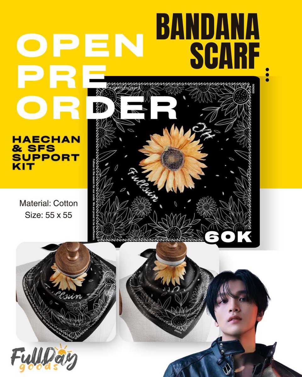 FullDayGoods's tweet photo. ✨OPEN PRE ORDER 🌻
till 15 September 2024
BANDANA / SCARF 
Haechan &amp; Sunflower 
IDR 60K, INA ONLY 🇮🇩

detail dan ketentuan pre-order ⬇️
https://t.co/qNry0ohMpP

#wts #wtt #wtb #zonauang #haechan #nct #nctdream #nct127 #sfs https://t.co/5a9XZU35Oc