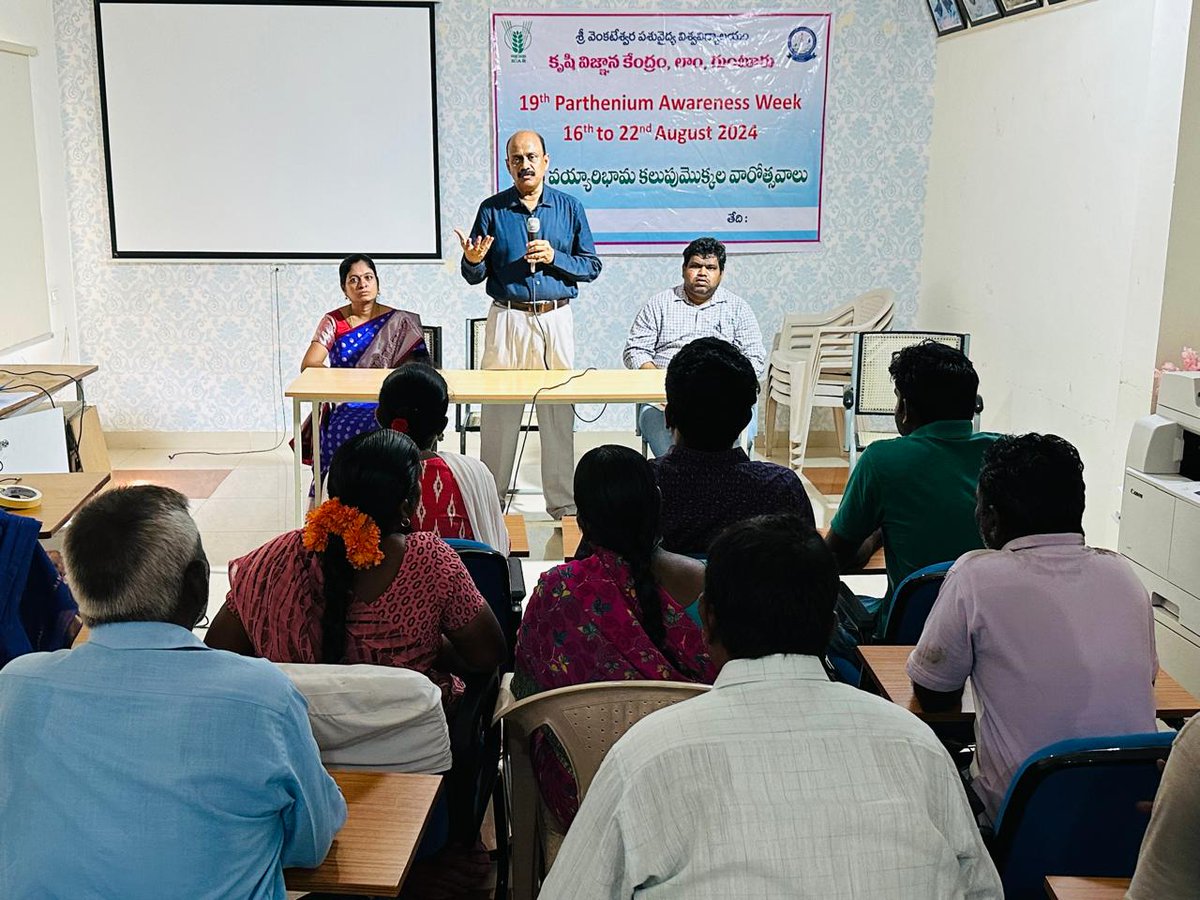 svvetvarsity's tweet photo. Parthenium awareness week (16th to 22nd August) at KVK, Lam and Tadikonda https://t.co/us1KgoOaZg
