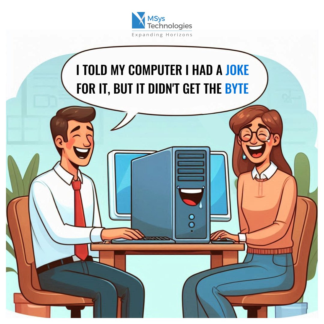 AziroTech's tweet image. When you tell your computer a joke and it just doesn’t get the byte.

Some things are better left to humans! 😂💻 

#TechHumor #ByteSizedLaughs #WednesdayHumor #LaughMoreWorryLess #LaughEveryday #MSysTechnologies