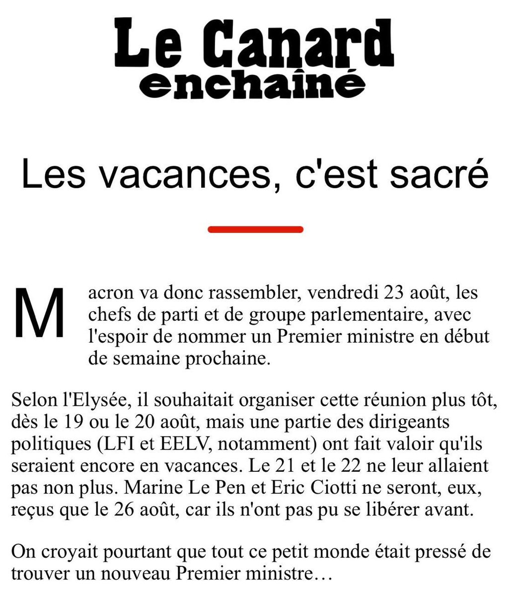 Les mots : 
"Pas une minute à perdre!"
"Macron joue la montre c'est un scandale démocratique!"

La réalité : 
"Vamos a la playa ! 🏖"