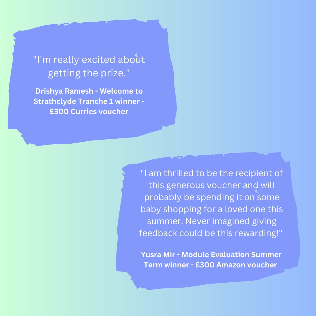 The new semester is around the corner, which means we wanted to share the reactions of our 23/24 academic year prize winners🎉

Congratulations once again to our winners and a big thanks to everyone who participated in surveys this year - your feedback helps make a difference!