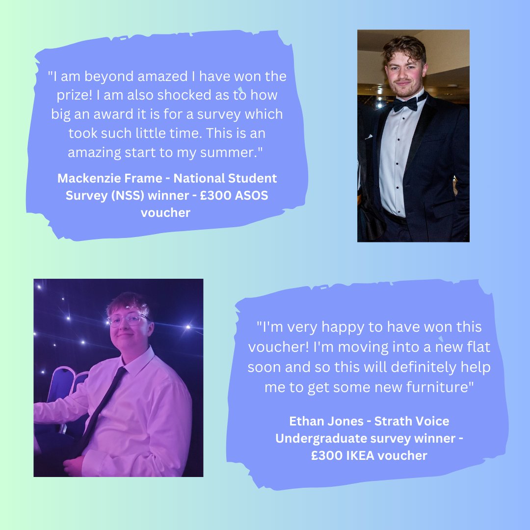 StudentSurveys1's tweet photo. The new semester is around the corner, which means we wanted to share the reactions of our 23/24 academic year prize winners🎉

Congratulations once again to our winners and a big thanks to everyone who participated in surveys this year - your feedback helps make a difference! https://t.co/NVvnZ2KLoF