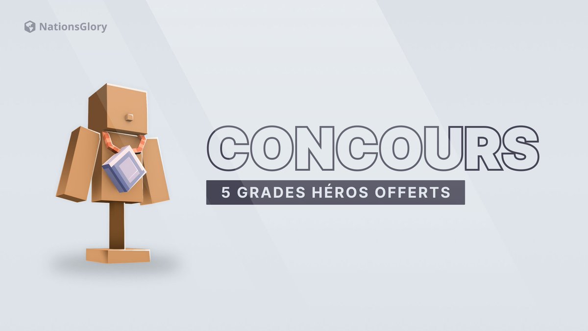 NationsgloryA's tweet photo. Il y a encore 5 Grades Heros à gagner alors rejoins le Discord Communautaire de NationsGlory pour y participer ! 
https://t.co/kFj5jjxvm9 https://t.co/W9LGD2tAJF