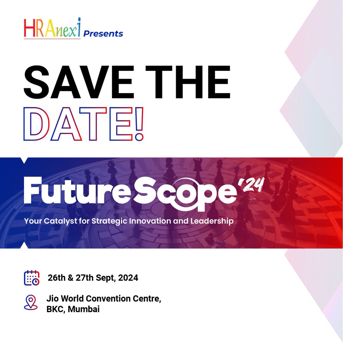 HR_Anexi's tweet photo. Join us at FutureScope ‘24, as we gather to unlock the future of business. 
Stay tuned to know more. . . 
Click on the link to register: https://t.co/BEJ00dmaoQ

#FutureScope2024 #DrivingInnovationFromWithin #WellbeingAtWorkplaces #WAW2024 #OutthinkTheCompetition #SaveTheDate https://t.co/Wz2x2nRPcZ