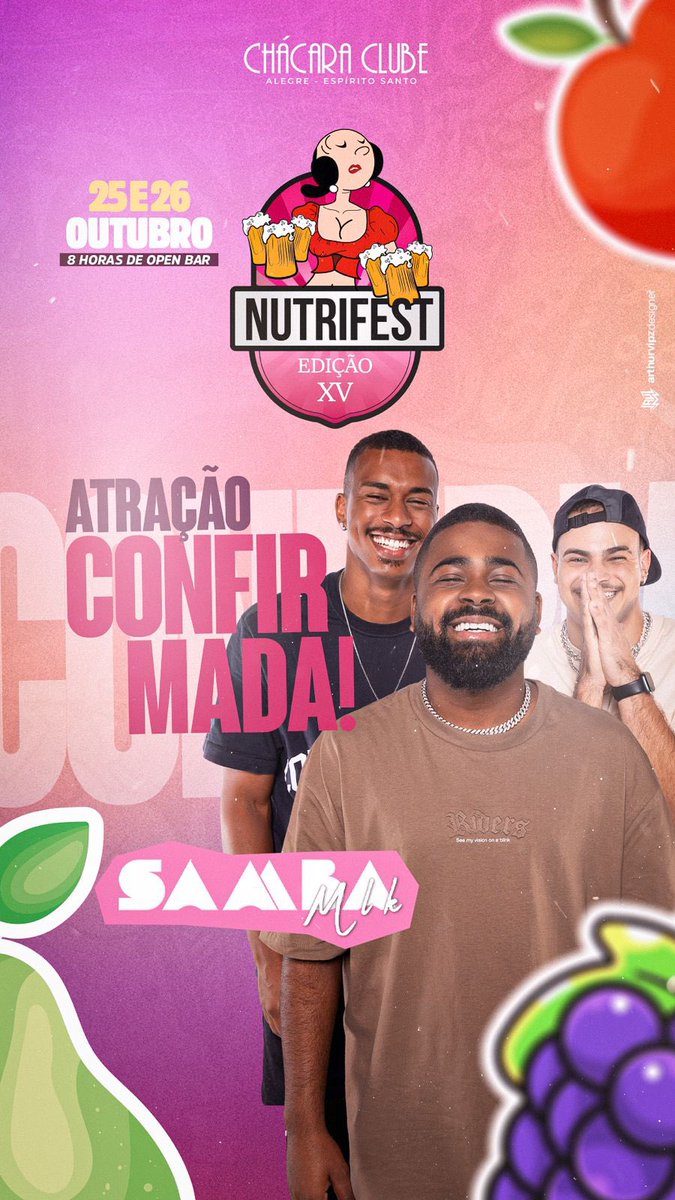 nutrifest's tweet photo. E como não pode faltar nosso open bar: VAI
TER MUITO PAGODE SIMM . 0 @samba.mlk tá confirmado e já prometeu que o show vai ser daqueles de sair do chão! 
Porque na nossa festa, o  pagode vai
rolar solto com caipirinha, cerveja e muita alegria! 🤩 🍻 https://t.co/jUaQBdi8Ue