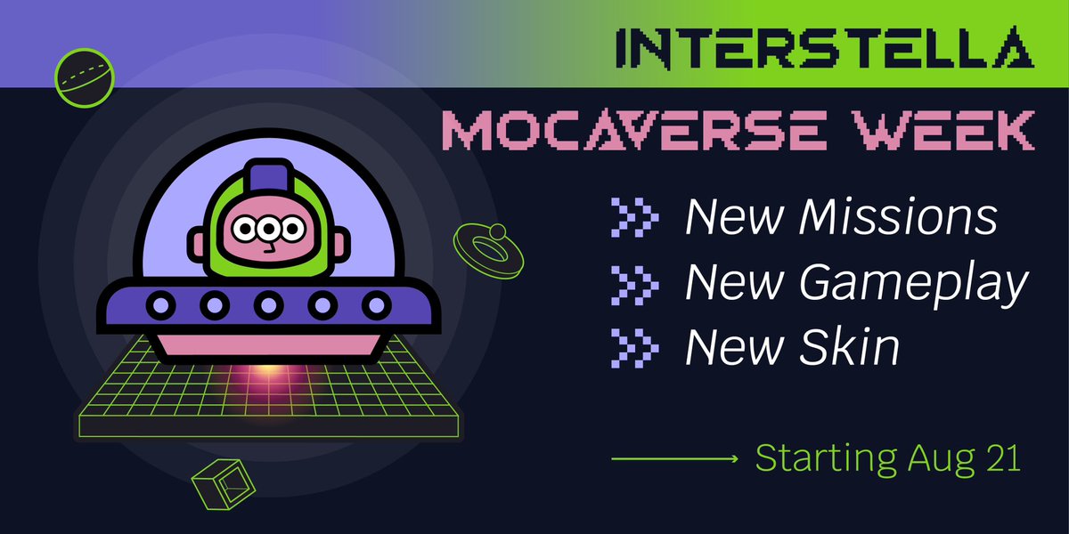 🌌 Exciting Launch Alert! 

We’re thrilled to kick off #MocaverseWeek, dedicated to the <a href="/Moca_Network/">Mocaverse</a> community! 

We want #MocaFam to be the first for these new experiences and bonus rewards in Interstellar 🚀  

Dive into the details below!🧵