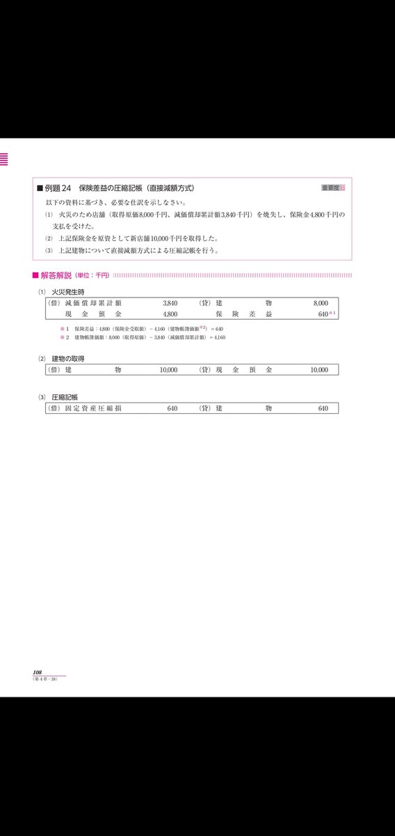 f8gW5Ae7HtVH46g's tweet photo. (3)の仕訳の640っていう数値は保険差益から引っ張り出してきてるんですか?
注釈とかもないからわからなす🍆
分かる方いたら🙏
#cpalearning
#簿記1級 https://t.co/Q7zhcELkym