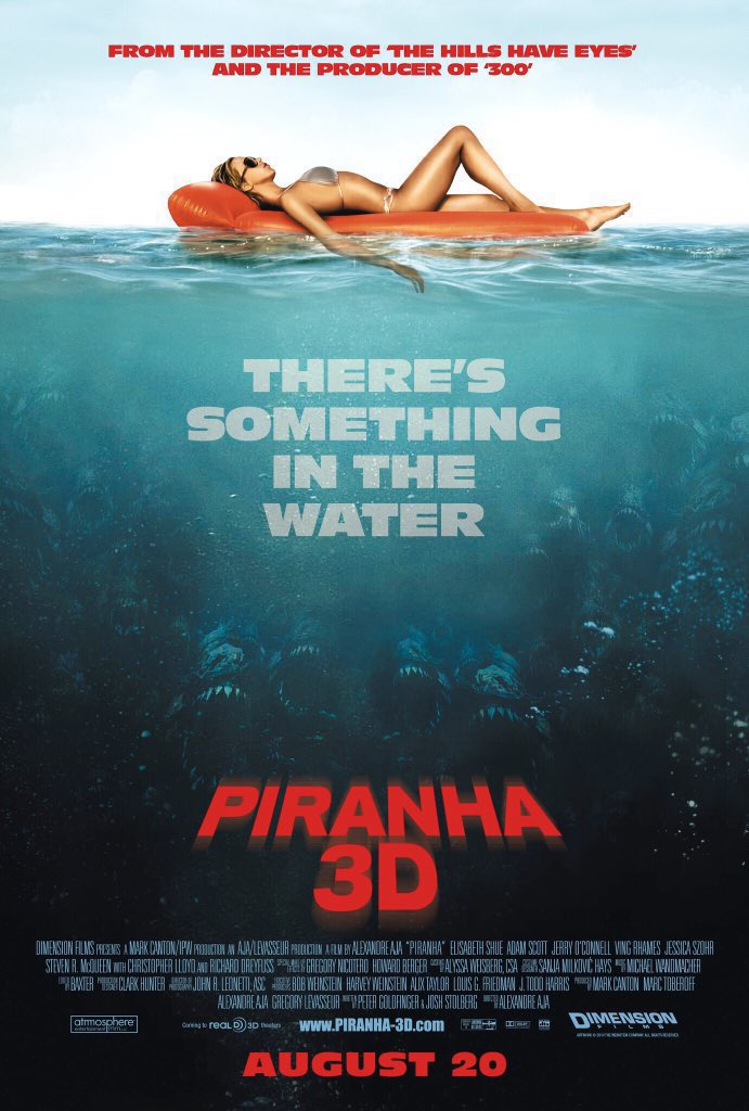 FilmNewsNos's tweet photo. 🎬MOVIE HISTORY: 14 years ago today August 20, 2010 the movie ‘Piranha 3D’ opened in theaters!

#ElisabethShue #StevenRMcQueen #AdamScott #JerryOConnell #JessicaSzohr #VingRhames #ChristopherLloyd @RichardDreyfuss #DinaMeyer @IAMKELLYBROOK #RicardoChavira #PaulScheer #RileySteele https://t.co/HJMfqOnb8V
