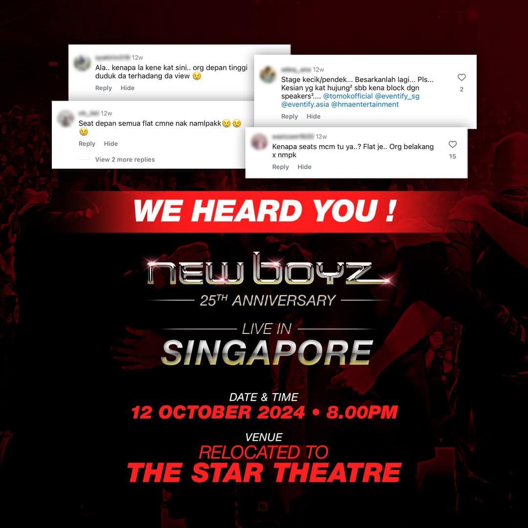 LiyanaKhai's tweet photo. Venue dh relocated to The Star Theatre gaes... Apa lagi.. Tempat dh ngam.. Jom kasi sold out ticket la...

Link ticket :
https://t.co/EuvPCOdzOS

#Newboyz25thAnniversary #nbianz #tomokianz #newboyzliveinsg https://t.co/njYEHqmcP4
