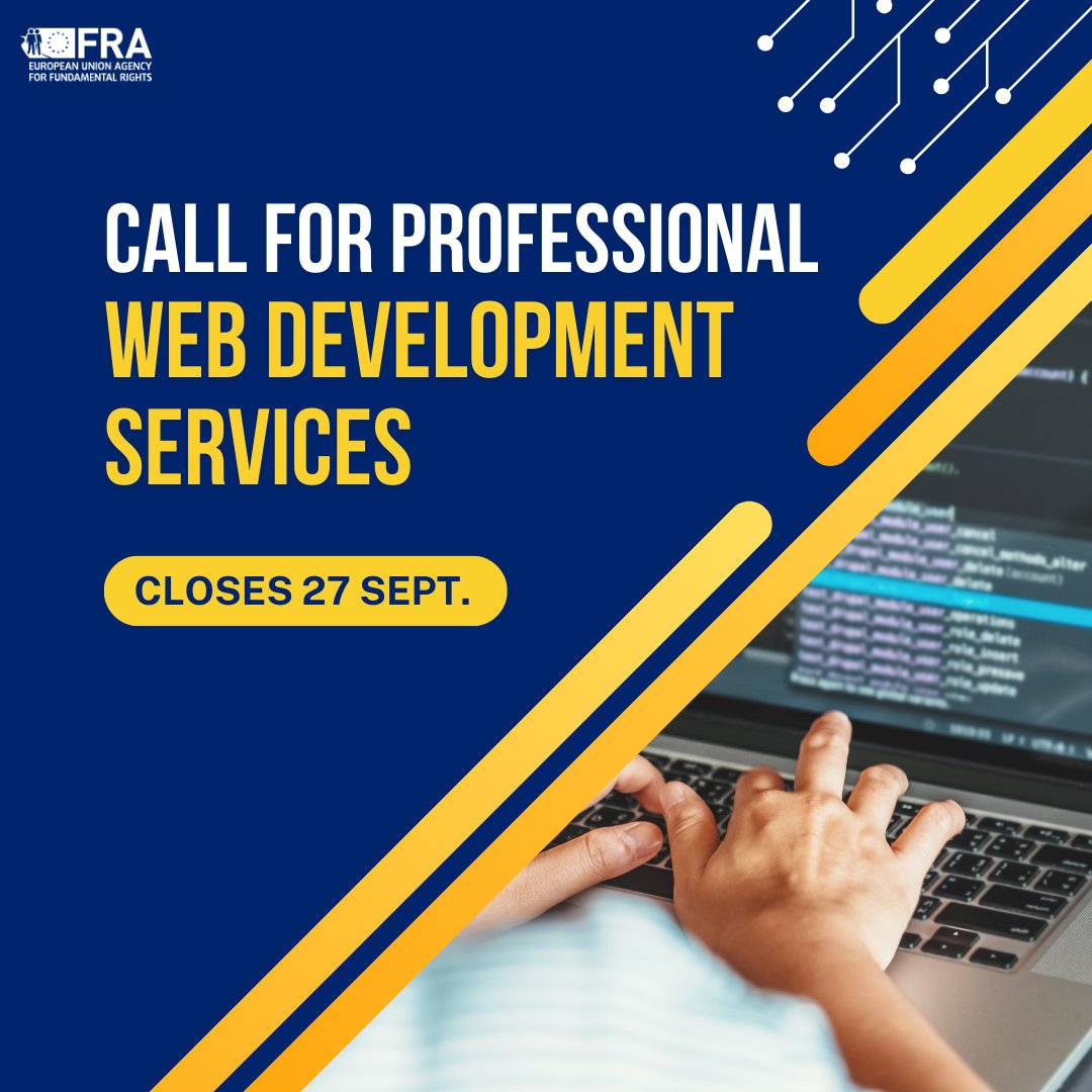EURightsAgency's tweet photo. Do you develop websites?  

The #EURightsAgency seeks support developing web services.  

📌#EUTender Closes 27 September  

For more and to apply see: https://t.co/5RCD78GtDc https://t.co/RURzEKPzlI