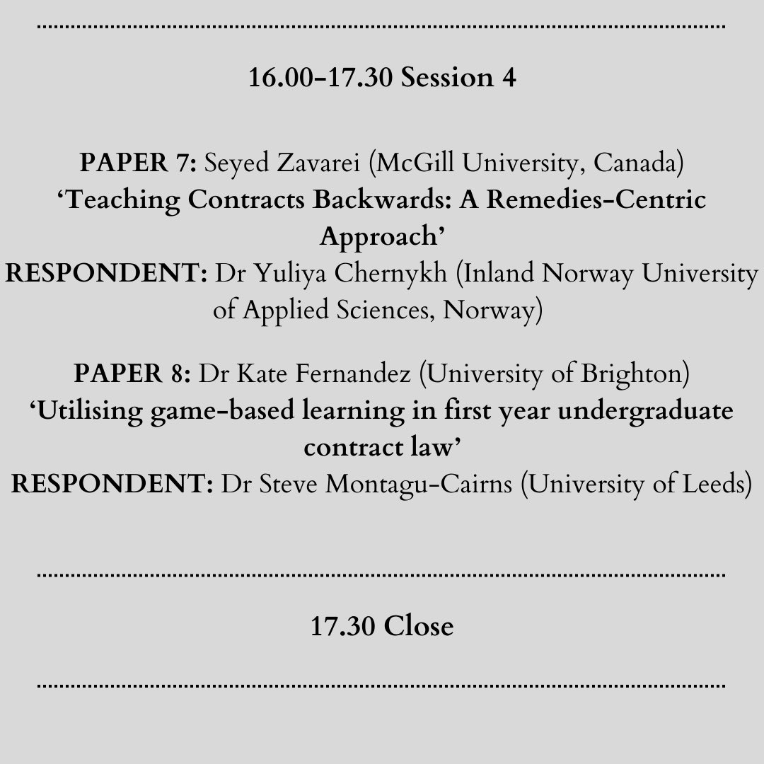 jo_wilson13's tweet image. Book now!!!

Our schedule is finalised and registration is now open for our in-person conference ‘New Trends in Teaching Contract Law’ at University of Sussex on 12th September:

eventbrite.co.uk/e/new-trends-i…

We have an incredible line up of presenters and international respondents 😁