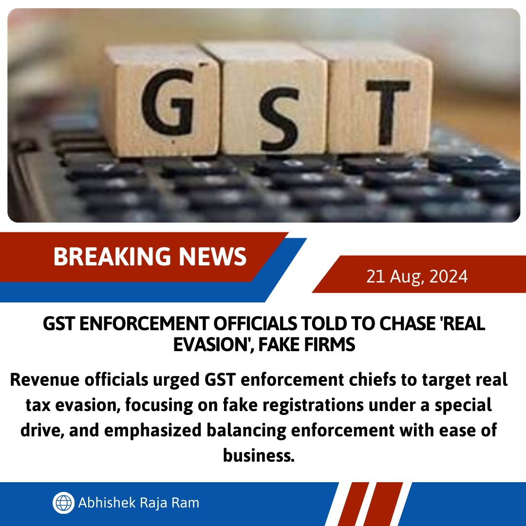 abhishekrajaram's tweet photo. GST ENFORCEMENT OFFICIALS TOLD TO CHASE 'REAL EVASION', FAKE FIRMS
#TaxEvasion #GSTEnforcement #FakeRegistrations #arr4nirc https://t.co/tMegRU7lHi