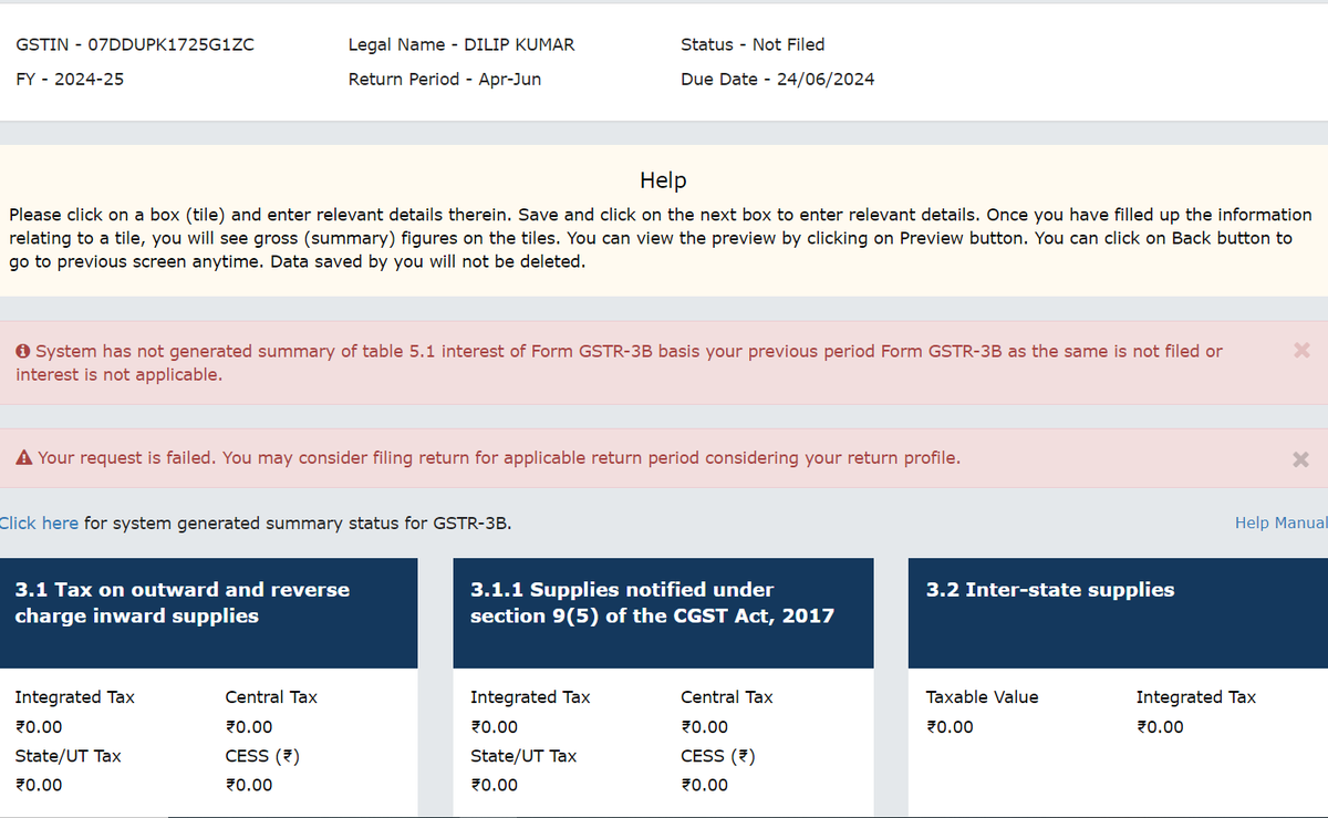 capradeepnoida's tweet photo. Dear @gstindiacom @nsitharamanoffc Our GST is suspended in may, now we are not able to file GST return for june after suspension is revoked.
GSTIN - 07DDUPK1725G1ZC

please check and resolve this technical glitch. https://t.co/oBq4FUAusN