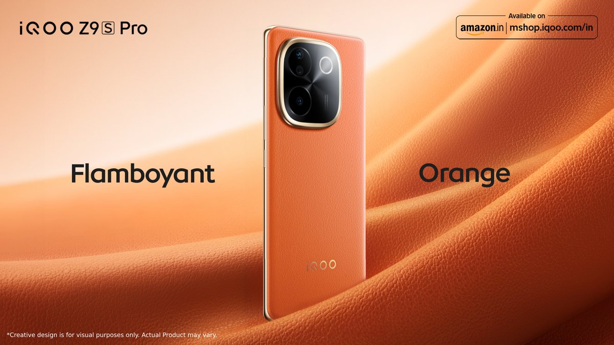 Meet the #iQOOZ9sPro Flamboyant Orange: a bold expression of style and confidence.🧡 The Z series' first premium vegan leather design, crafted for those who aren't afraid to stand out.

Know More - amzn.to/3AF13jN
Watch Now - bit.ly/4g2K5we

#AmazonSpecials #iQOO
